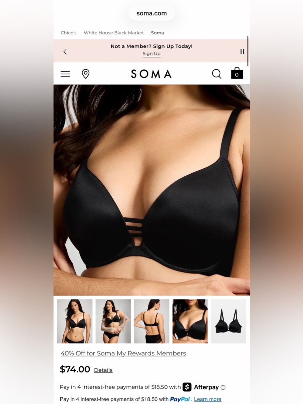 Soma Push-up Plunge Bra